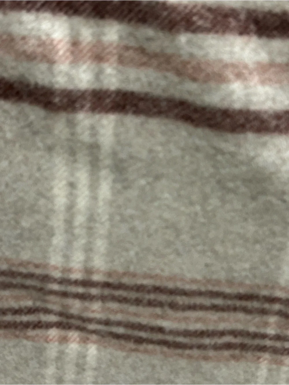 Pendleton Cream Blanket with Brown Stripe Accents 100% Wool